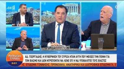 Γεωργιάδης: Γιατί δεν μπορούμε να μειώσουμε τον ΦΠΑ - Τι είπε για την αύξηση των τιμών (Βίντεο)