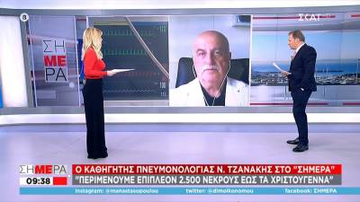 Τζανάκης: Έως 2.500 νεκροί ως το τέλος του χρόνου - Πότε θα επιπεδωθούν οι καμπύλες (Βίντεο)