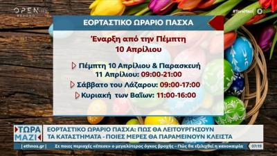 Εορταστικό ωράριο 2025: Πώς θα λειτουργήσουν τα καταστήματα το Πάσχα