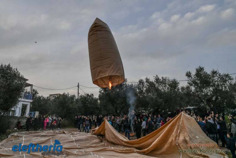 Καλαμάτα: Πέταξαν αερόστατο 490 τετραγωνικών μέτρων στου Αβραμιού