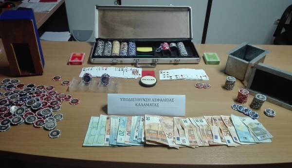 Δώδεκα συλλήψεις για πόκερ στη Μεσσήνη