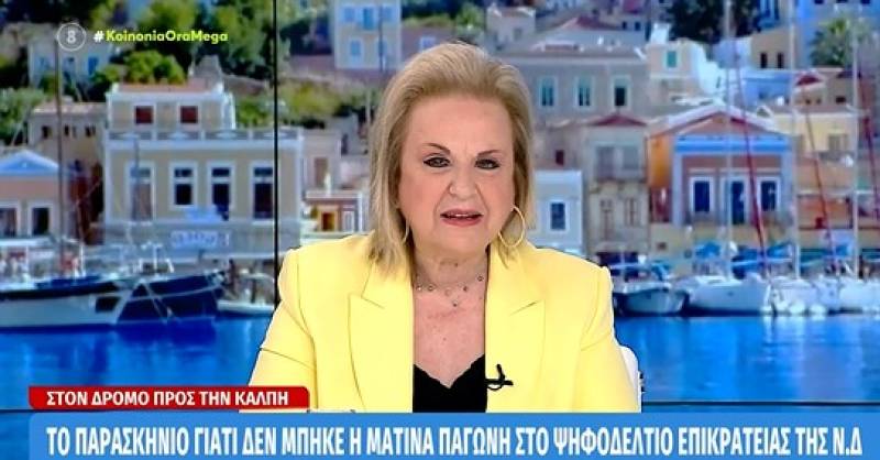 Παγώνη: Δεν θα είμαι στο ψηφοδέλτιο Επικρατείας της ΝΔ (Βίντεο)