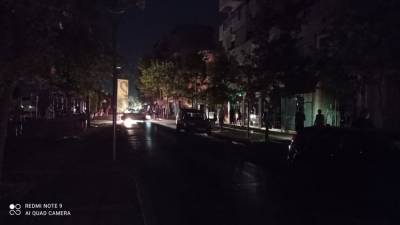 Στο σκοτάδι τμήμα του κέντρου της Καλαμάτας