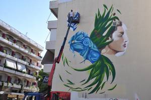 Η Fio Silva και ο Skitsofrenis  ζωγράφισαν τοίχο στην Καλαμάτα (φωτογραφίες και βίντεο)