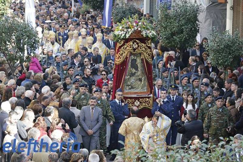 Συμμετοχή στη λιτάνευση της εικόνας της Υπαπαντής