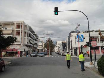 Δοκιμαστική λειτουργία των νέων σηματοδοτών στη συμβολή Κρήτης και Φιλελλήνων