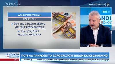 Πότε θα πληρωθεί το δώρο Χριστουγέννων και οι δικαιούχοι (βίντεο)