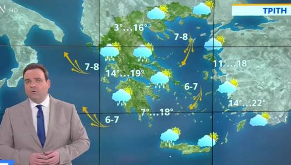 H πρόγνωση του καιρού από τον μετεωρολόγο Κλέαρχο Μαρουσάκη (βίντεο)