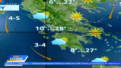 Καιρός 11/04/2024: Στους 26 με 27 βαθμούς Κελσίου η θερμοκρασία