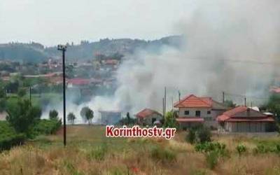 Βασιλικό Κορινθίας: Φωτιά σε κατοικημένη περιοχή