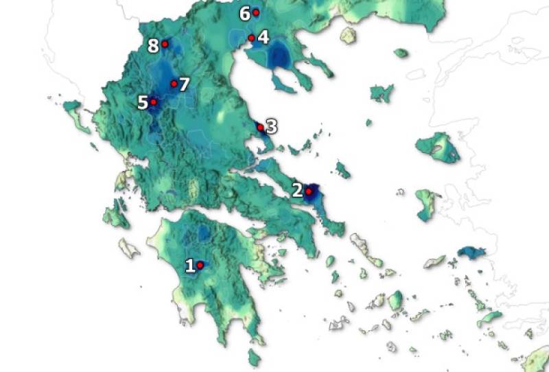 Στη Στεμνίτσα Αρκαδίας το μεγαλύτερο ύψος βροχής του τριημέρου