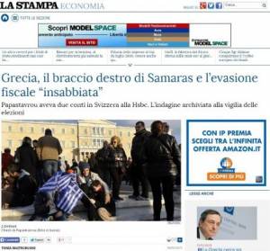 H La Stampa «αδειάζει» το πρώην δεξί χέρι του Σαμαρά: «Ο Παπασταύρου είχε δυο λογαριασμούς στην Ελβετία»