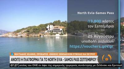 North Evia – Samos Pass Σεπτεμβρίου: Στις 25/8 ανοίγει η πλατφόρμα (βίντεο)