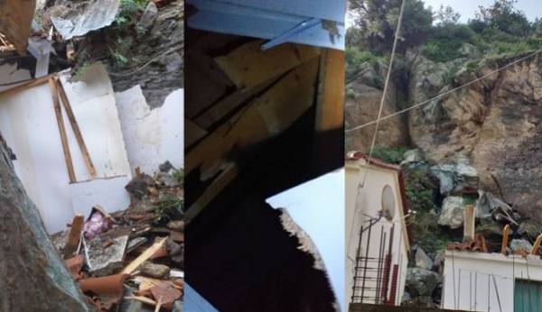 Λέσβος: Τρόμος στο Πλωμάρι - Νέα κατολίσθηση βράχων με ζημιές