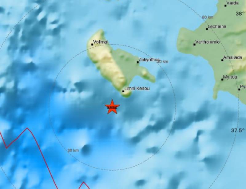 Σεισμός 3,5 Ρίχτερ στη Ζάκυνθο