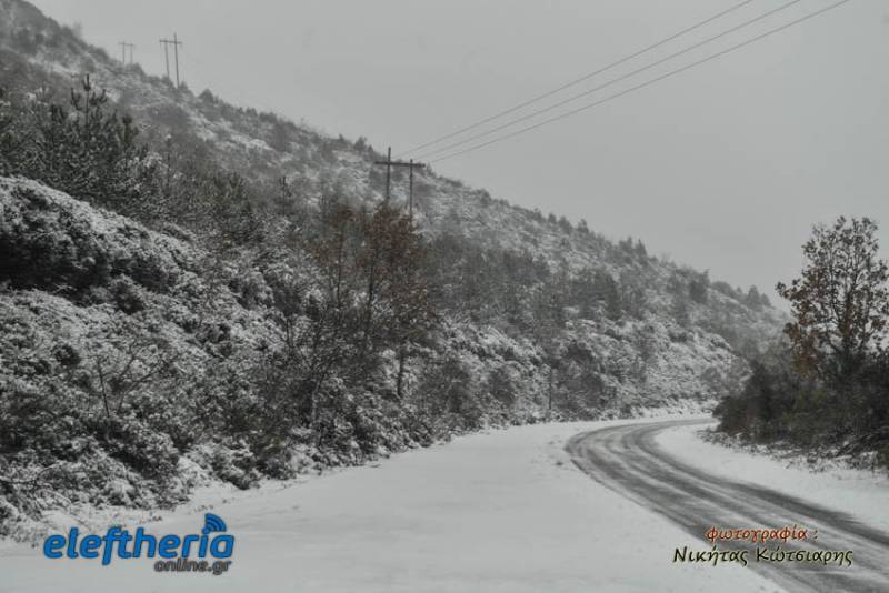 Ταΰγετος: Με αντιολισθητικές αλυσίδες η κυκλοφορία στην παλιά ΕΟ Καλαμάτας - Σπάρτης