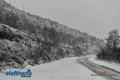 Ταΰγετος: Με αντιολισθητικές αλυσίδες η κυκλοφορία στην παλιά ΕΟ Καλαμάτας - Σπάρτης