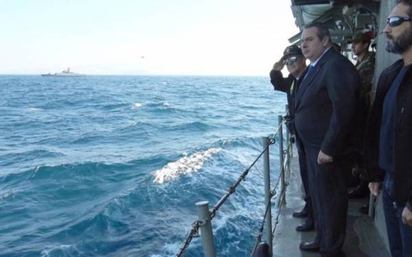 Τουρκικά πλοία εμπόδισαν τον Καμμένο να προσεγγίσει τα Ίμια