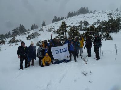 Στο χιονισμένο Μαίναλο εξόρμησαν οι πεζοπόροι του “Ευκλή”