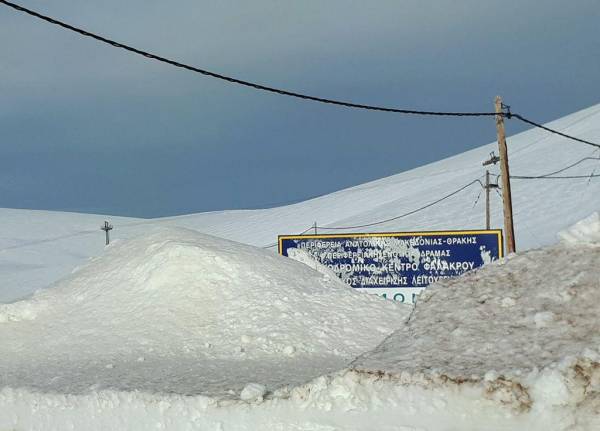Δράμα: Κλειστό το χιονοδρομικό του Φαλακρού λόγω μεγάλων όγκου χιονιού