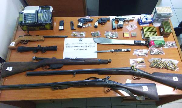 Σύλληψη 56χρονου για όπλα, σφαίρες και κροτίδες στη Μαγούλα Οιχαλίας