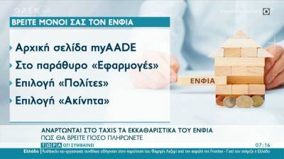 Αναρτώνται στο TAXIS τα εκκαθαριστικά του ΕΝΦΙΑ (βίντεο)