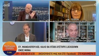 Μανωλόπουλος: Καλό θα ήταν αυστηρό lockdown 1 μήνα (Βίντεο)