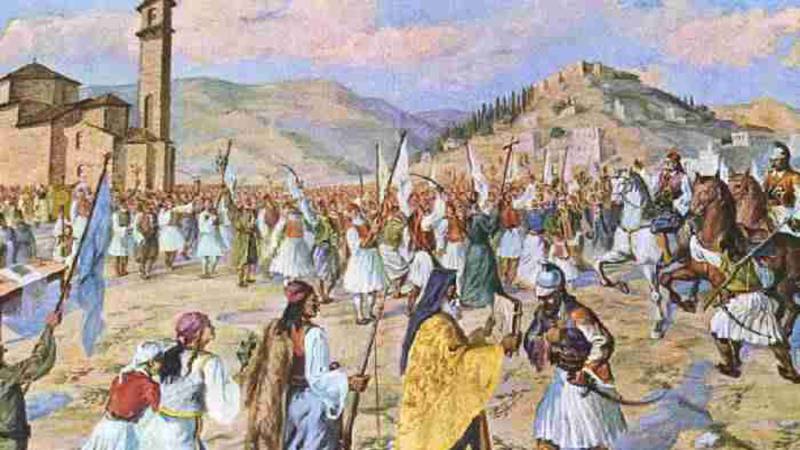 Η απελευθέρωση της Καλαμάτας στην πλατεία Περιστερίου