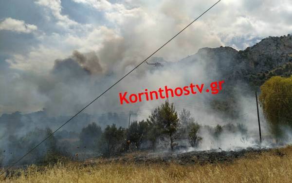 Μαίνεται η φωτιά στις Κεχριές Κορινθίας: Εκκενώθηκαν τρεις οικισμοί και μία κατασκήνωση
