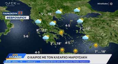 Καιρός: Ηλιοφάνεια σήμερα με λίγες συννεφιές (Βίντεο)
