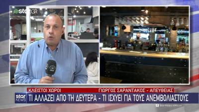 Κλειστοί χώροι: Τι αλλάζει από τη Δευτέρα - Τι ισχύει για τους ανεμβολίαστους (Βίντεο)