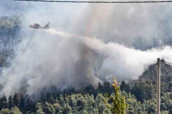 Μυτιλήνη: Πυρκαγιά σε δασική περιοχή - Προληπτική εκκένωση των Βατερών