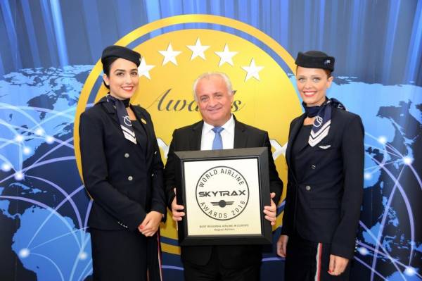 Για 6η συνεχή χρονιά η AEGEAN “Καλύτερη Περιφερειακή Αεροπορική Εταιρεία στην Ευρώπη”