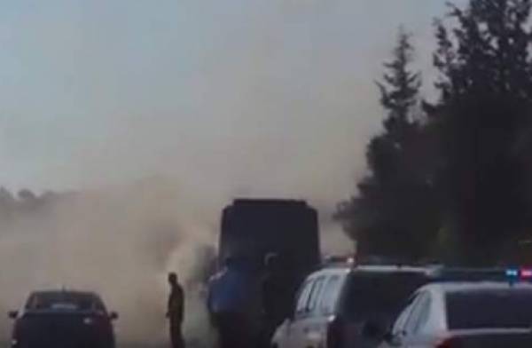 Τουριστικό λεωφορείο στο Λασίθι πήρε φωτιά εν κινήσει (Βίντεο)