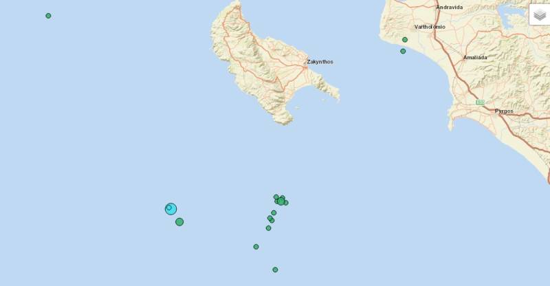 Δύο σεισμικές δονήσεις 4,1 και 3,7 Ρίχτερ νοτιοδυτικά της Ζακύνθου