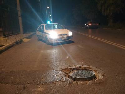 Μεσσηνία: Φρεάτιο - παγίδα στην 7η επαρχιακή οδό