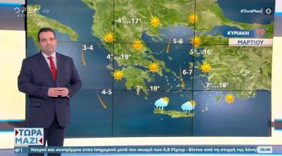 Καιρός: Ανεβαίνει η θερμοκρασία - Αναλυτική πρόγνωση (Βίντεο)