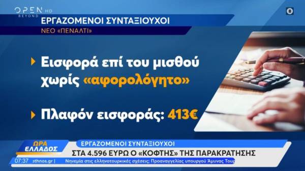 Εργαζόμενοι συνταξιούχοι και κόφτης παρακράτησης (Βίντεο)