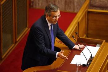 Σαμαράς: Κίνδυνος εξόδου από το ευρώ εάν έλθει ο ΣΥΡΙΖΑ στην εξουσία