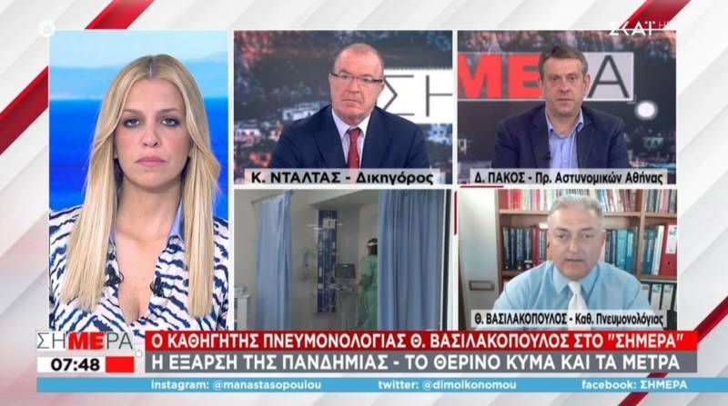 Βασιλακόπουλος: Οι τρεις παράγοντες που «κρατούν» ψηλά τα κρούσματα - Τα οφέλη της 4ης δόσης (Βίντεο)