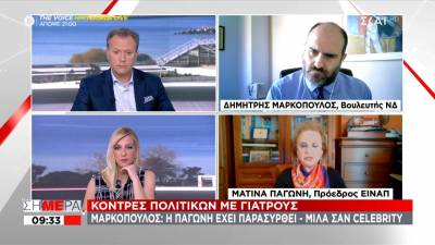 On air κόντρα Μαρκόπουλου - Παγώνη: «Κάνετε την πανδημία lifestyle» - «Δεν με απασχολεί η άποψή του» (Βίντεο)