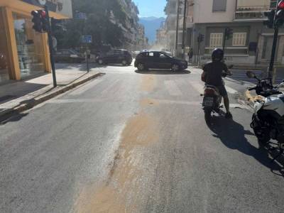 Καλαμάτα: Χύθηκε πετρέλαιο στη Βασ. Όλγας