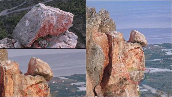 Τμήμα βράχου αποκολλήθηκε και "απειλεί" το Λεωνίδιο