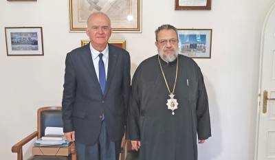 Επίσκεψη Λαμπρόπουλου στον Μητροπολίτη Μεσσηνίας