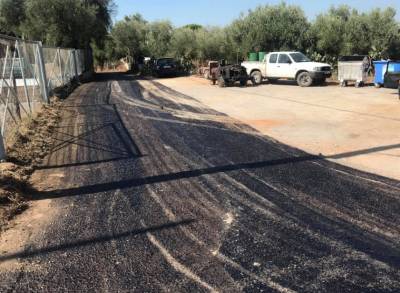 Εργασίες ασφαλτόστρωσης σε χωριά της Καλαμάτας