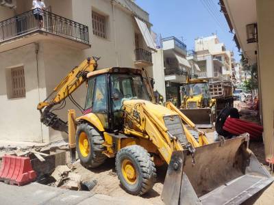 Εργασίες υπογειοποίησης στην οδό Ανδρέα Σκιά