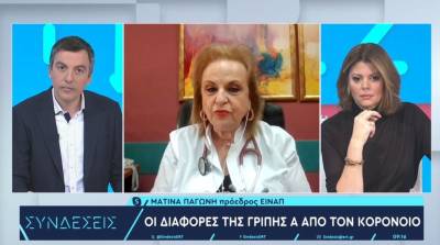 Παγώνη: Ποια η διαφορά της φετινής γρίπης και του κορονοϊού (Βίντεο)