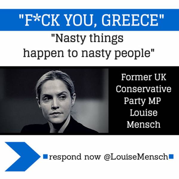 Βρετανίδα πρώην βουλευτής του Συντηρητικού Κόμματος: &quot;Ελλάδα άντε πηδήξου!&quot;