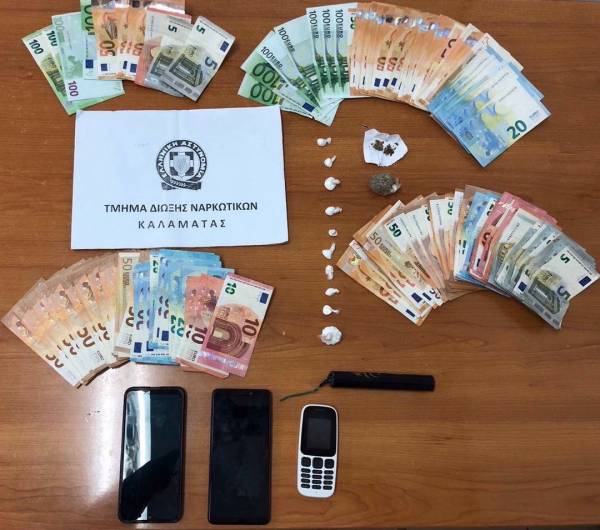 Τέσσερις συλλήψεις για αγοραπωλησία κοκαΐνης στην Καλαμάτα
