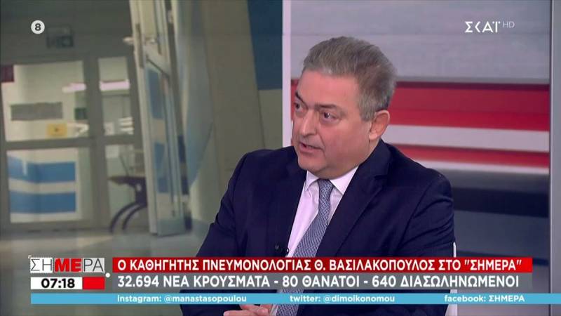 Βασιλακόπουλος: Δεν είναι σίγουρο ότι κάθε νέα μετάλλαξη θα είναι πιο αδύναμη (Βίντεο)